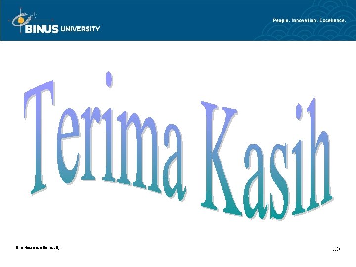 Bina Nusantara University 20 