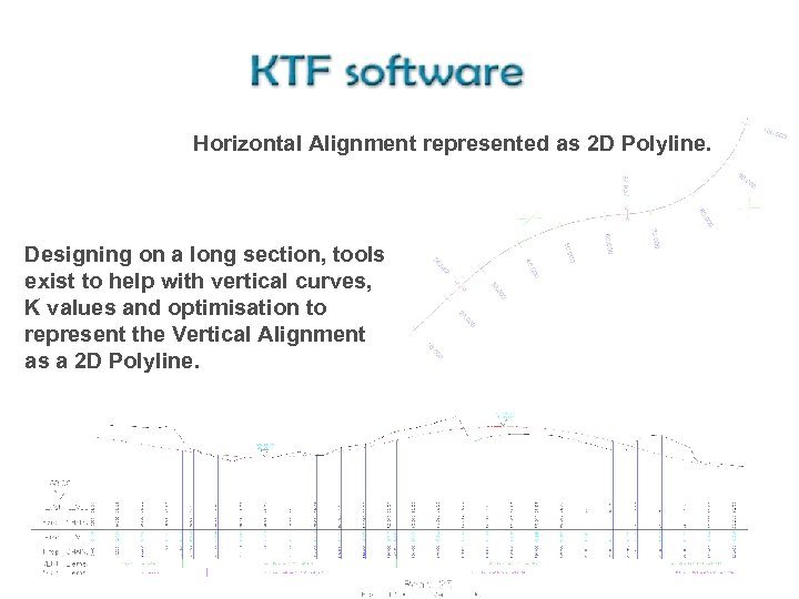 Horizontal Alignment represented as 2 D Polyline. Designing on a long section, tools exist
