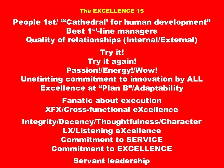 The EXCELLENCE 15 People 1 st/ “‘Cathedral’ for human development” Best 1 st-line managers