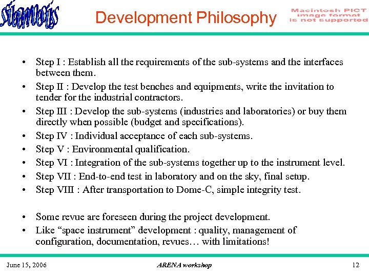 Development Philosophy • Step I : Establish all the requirements of the sub-systems and