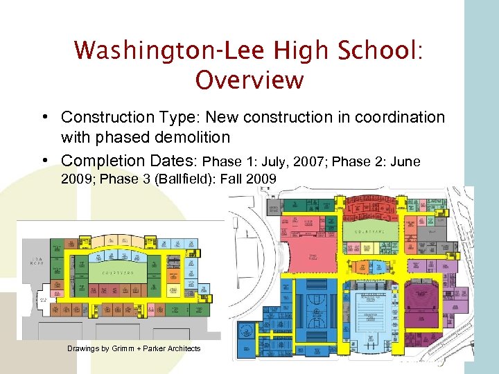 Washington-Lee High School: Overview • Construction Type: New construction in coordination with phased demolition