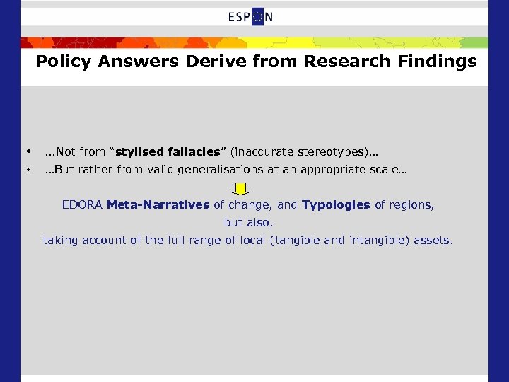 Policy Answers Derive from Research Findings • …Not from “stylised fallacies” (inaccurate stereotypes)… •