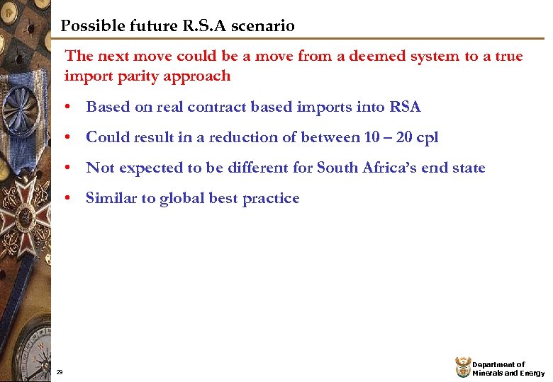 Possible future R. S. A scenario The next move could be a move from