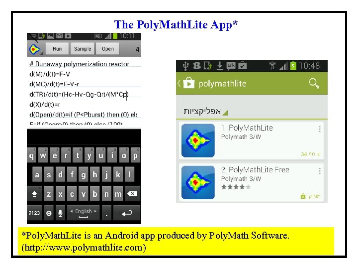 The Poly. Math. Lite App* *Poly. Math. Lite is an Android app produced by