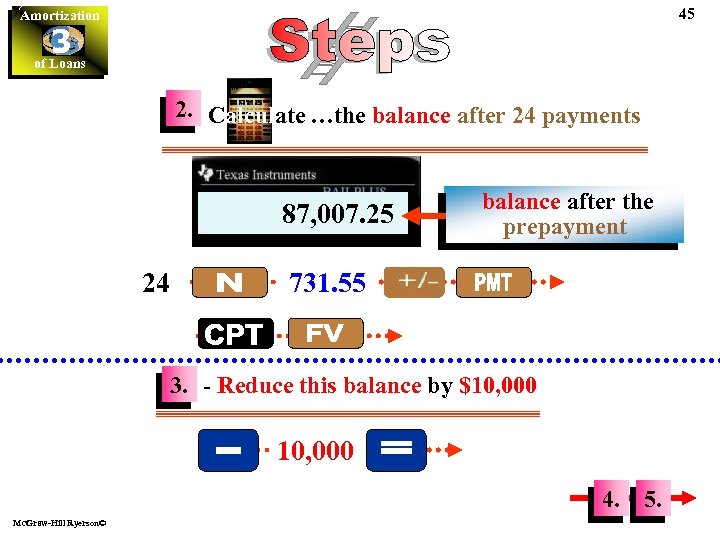 45 Amortization 3 of Loans 2. Calculate …the balance after 24 payments 87, 007.