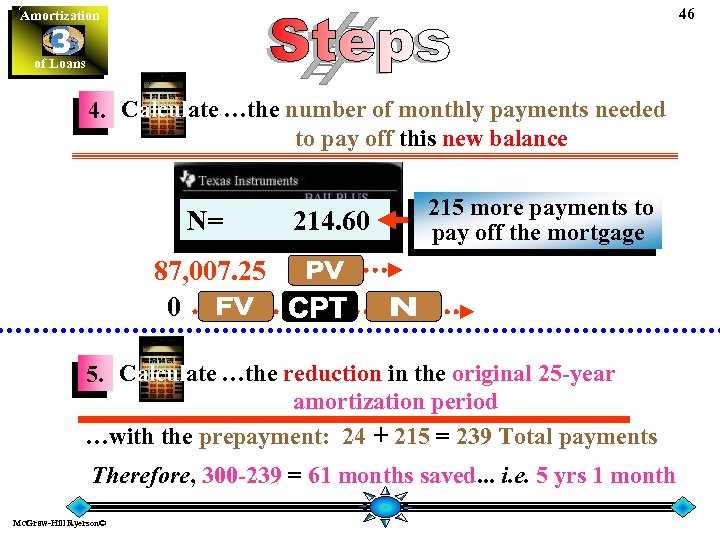 46 Amortization 3 of Loans 4. Calculate …the number of monthly payments needed to