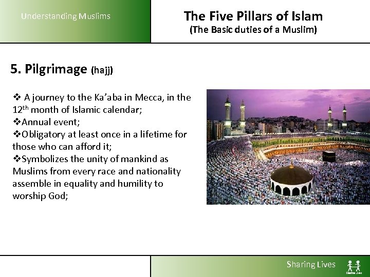 Understanding Muslims The Five Pillars of Islam (The Basic duties of a Muslim) 5.
