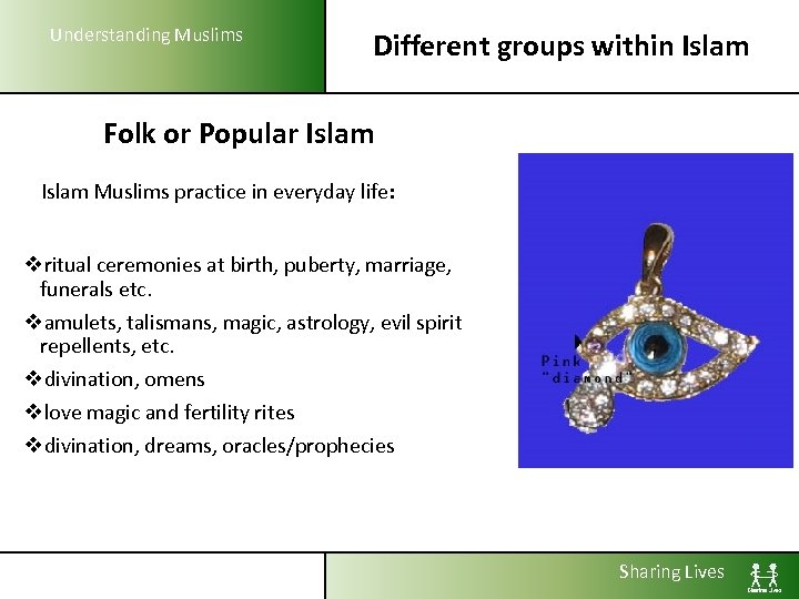 Understanding Muslims Different groups within Islam Folk or Popular Islam Muslims practice in everyday