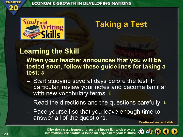 Taking a Test Learning the Skill When your teacher announces that you will be