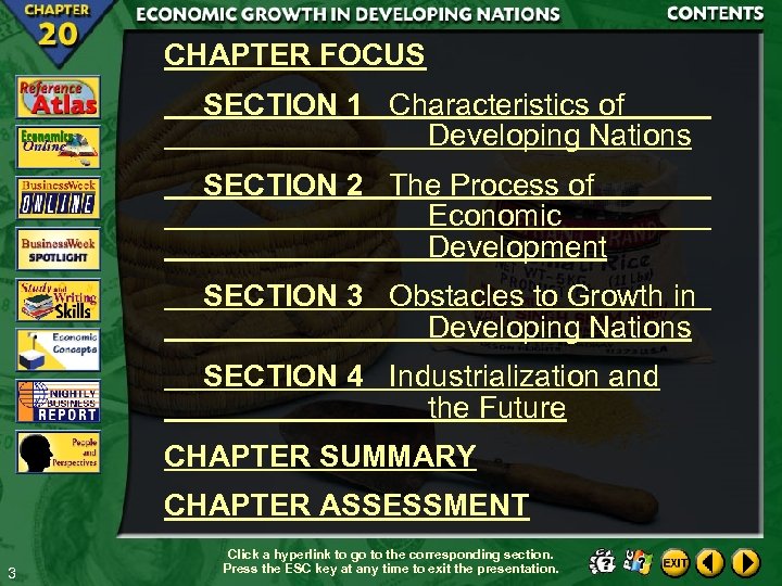 CHAPTER FOCUS SECTION 1 Characteristics of Developing Nations SECTION 2 The Process of Economic