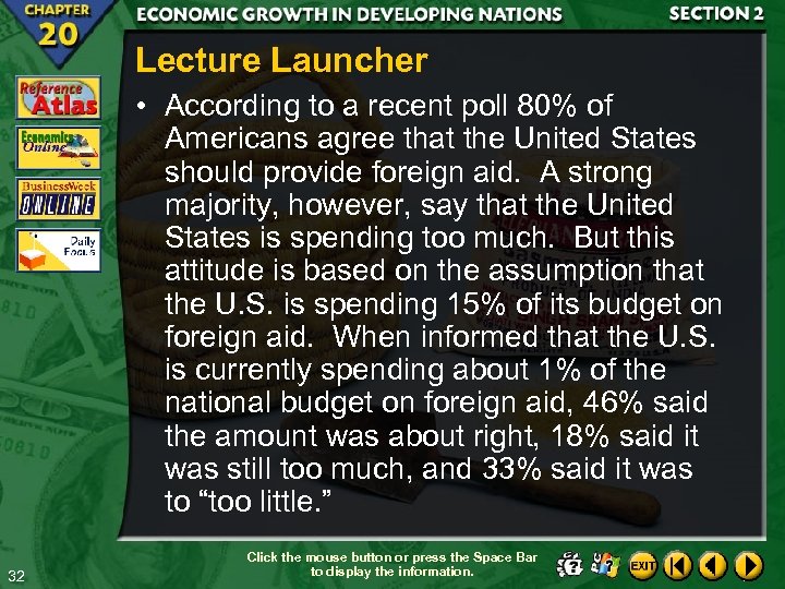 Lecture Launcher • According to a recent poll 80% of Americans agree that the