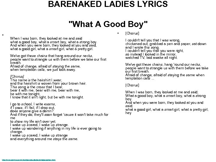 BARENAKED LADIES LYRICS 