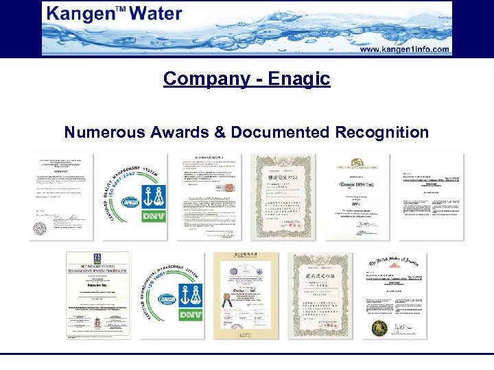 Company - Enagic Numerous Awards & Documented Recognition 