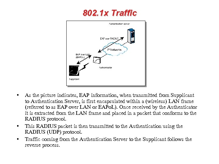 802. 1 x Traffic • • • As the picture indicates, EAP information, when