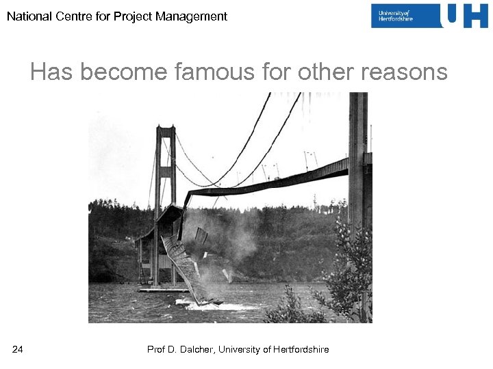 National Centre for Project Management Has become famous for other reasons 24 Prof D.