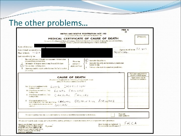 The other problems… 