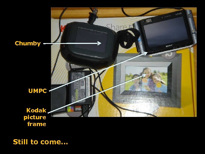 Chumby UMPC Kodak picture frame Still to come… 