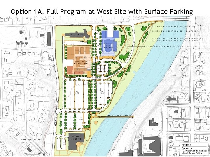Option 1 A, Full Program at West Site with Surface Parking 