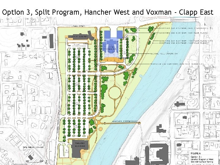 Option 3, Split Program, Hancher West and Voxman - Clapp East 
