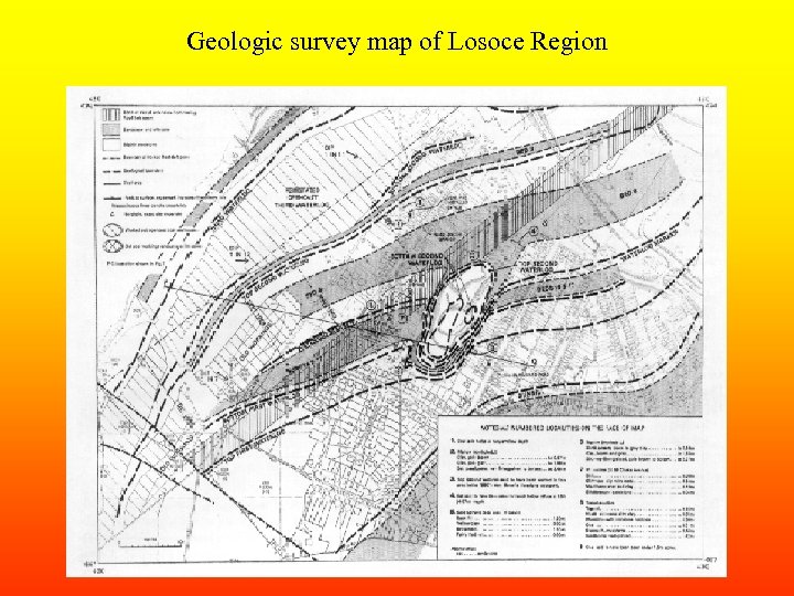 Geologic survey map of Losoce Region 