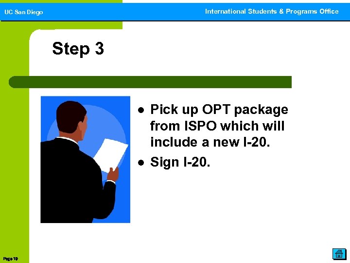International Students & Programs Office UC San Diego Step 3 l l Page 19