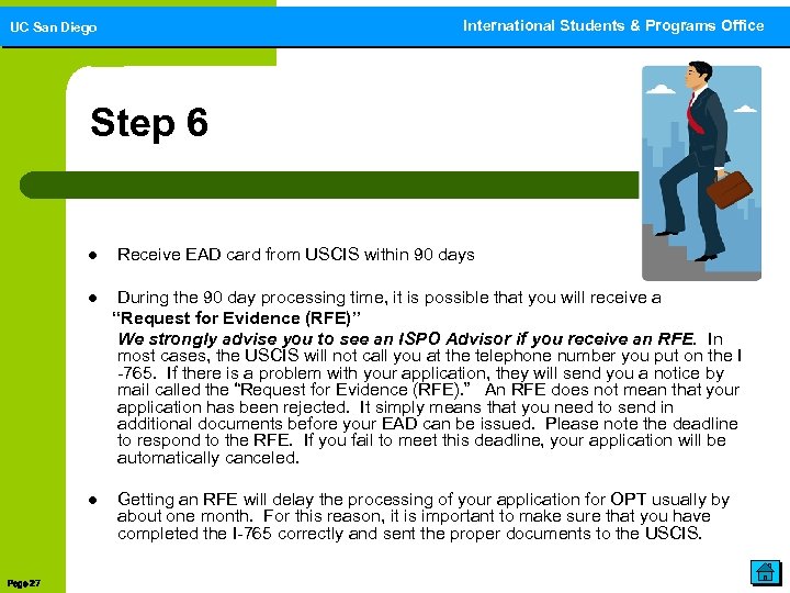 International Students & Programs Office UC San Diego Step 6 l Receive EAD card