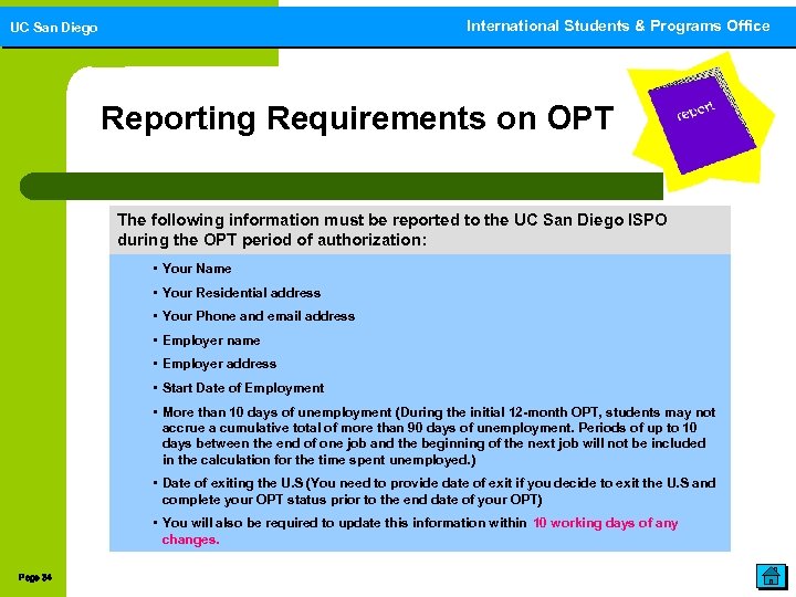 International Students & Programs Office International Students and Programs Office UC San Diego Reporting
