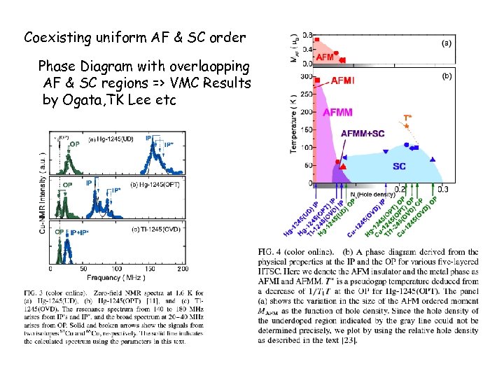 Coexisting uniform AF & SC order Phase Diagram with overlaopping AF & SC regions