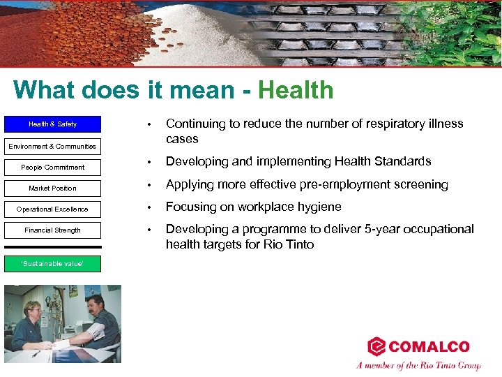 What does it mean - Health • Continuing to reduce the number of respiratory