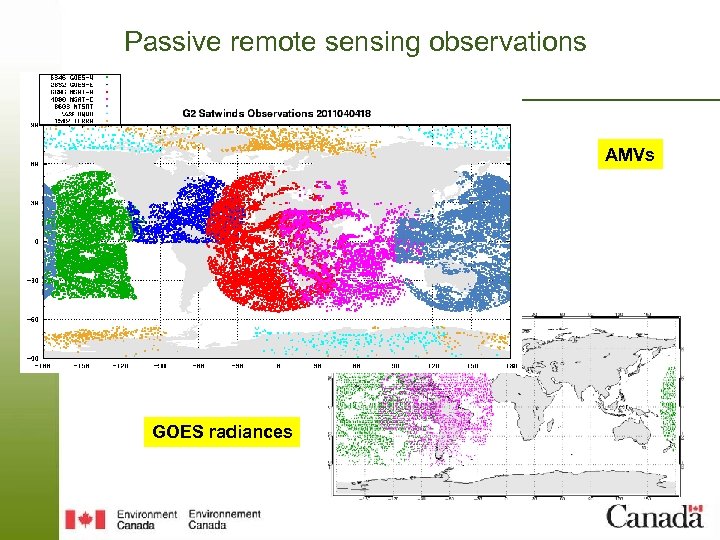 Passive remote sensing observations AMVs GOES radiances 