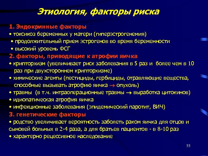 Этиология, факторы риска 1. Эндокринные факторы • токсикоз беременных у матери (гиперэстрогенемия) • продолжительный