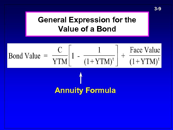 3 -9 General Expression for the Value of a Bond Annuity Formula 