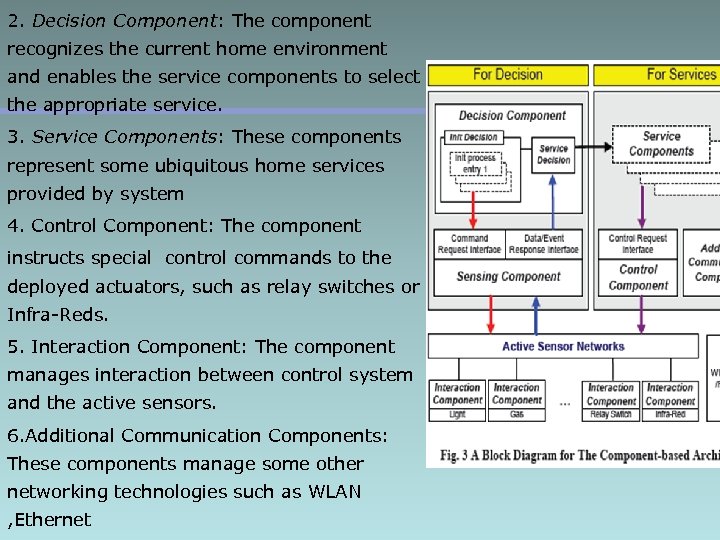 2. Decision Component: The component recognizes the current home environment and enables the service
