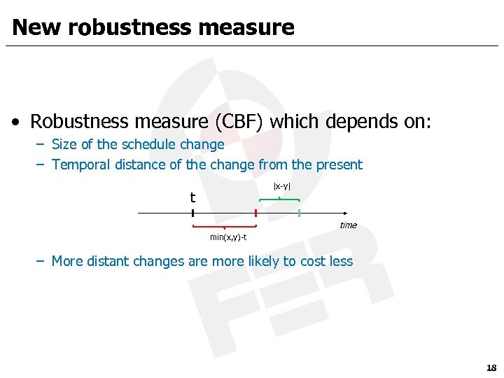 New robustness measure • Robustness measure (CBF) which depends on: – Size of the