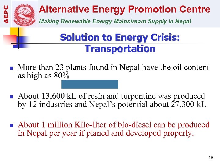 AEPC Alternative Energy Promotion Centre Making Renewable Energy Mainstream Supply in Nepal Solution to