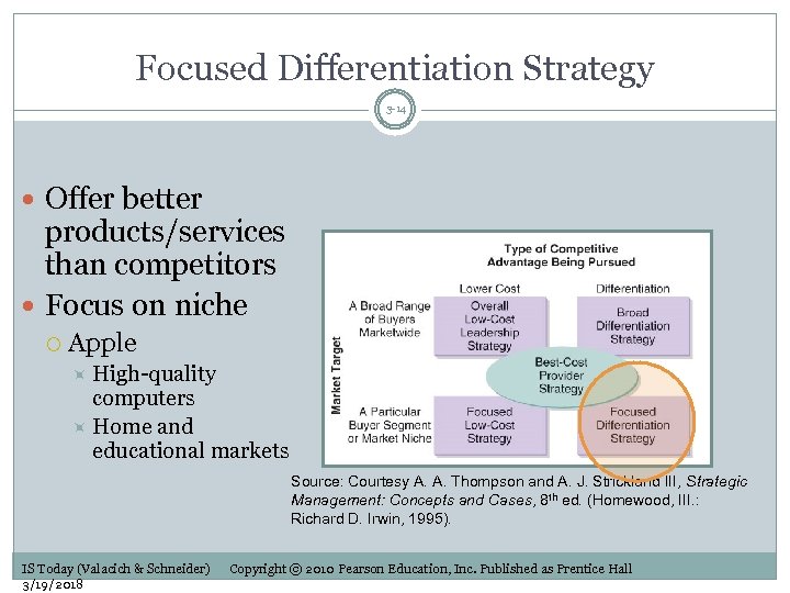 Focused Differentiation Strategy 3 -14 Offer better products/services than competitors Focus on niche Apple