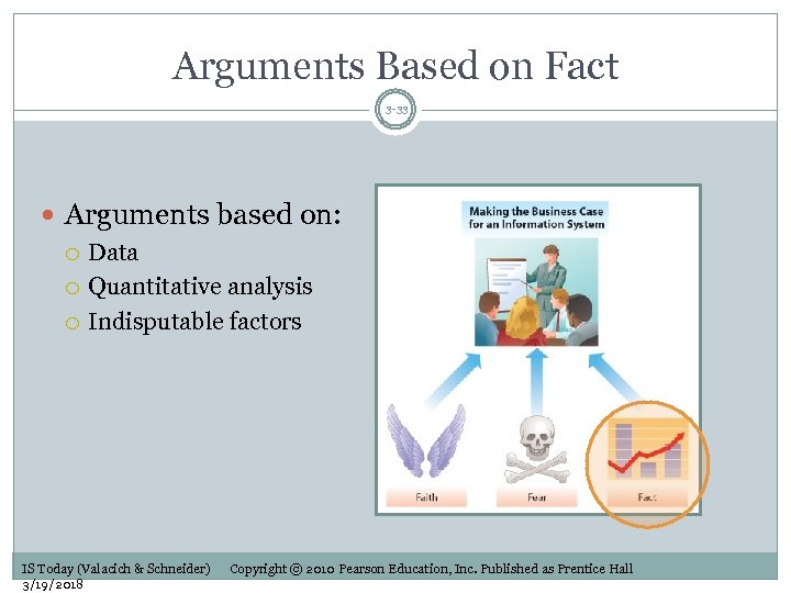 Arguments Based on Fact 3 -33 Arguments based on: Data Quantitative analysis Indisputable factors