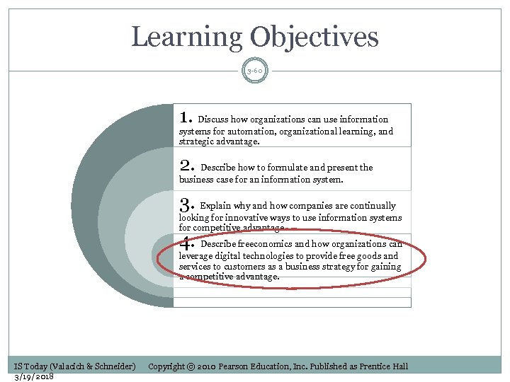 Learning Objectives 3 -60 1. Discuss how organizations can use information systems for automation,