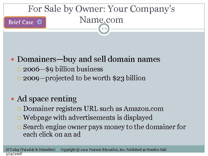 For Sale by Owner: Your Company’s Name. com 3 -71 Domainers—buy and sell domain