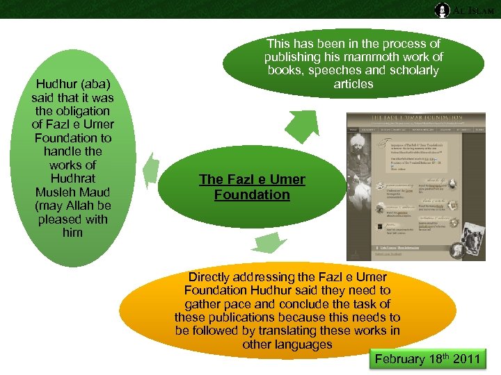 Hudhur (aba) said that it was the obligation of Fazl e Umer Foundation to