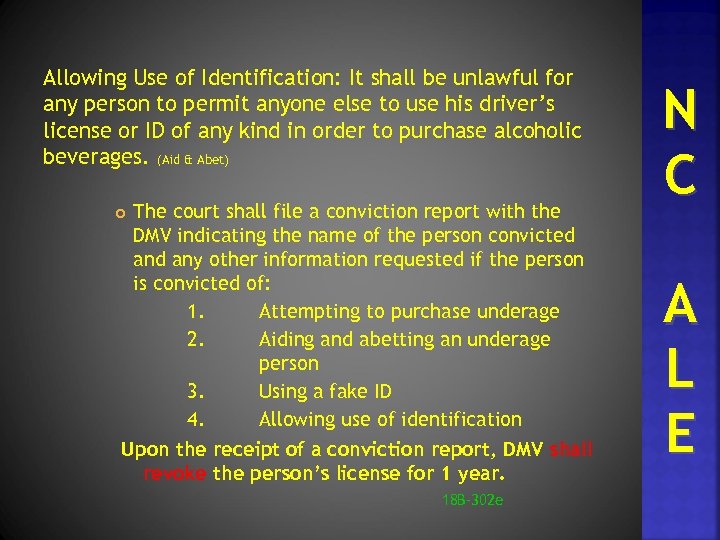 Allowing Use of Identification: It shall be unlawful for any person to permit anyone