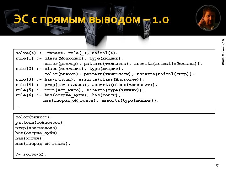 © 2009 Сошников Д. В. ЭС с прямым выводом – 1. 0 solve(X) :