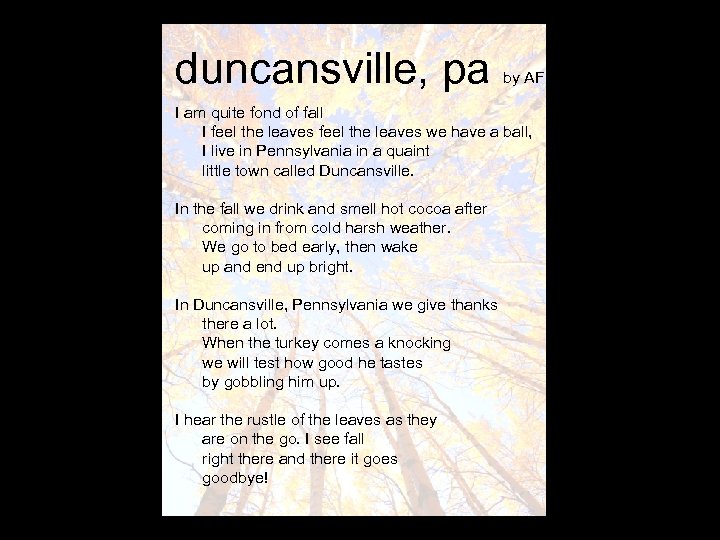 duncansville, pa by AF I am quite fond of fall I feel the leaves