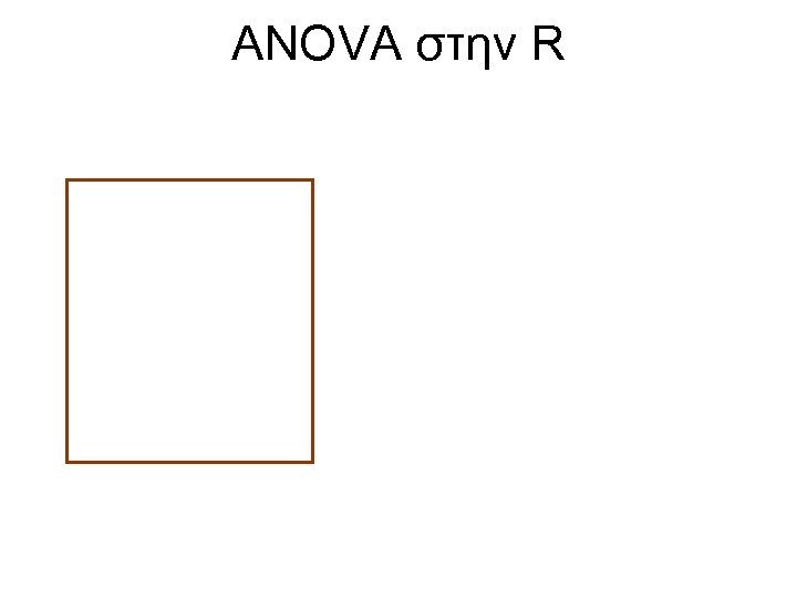 ANOVA στην R 