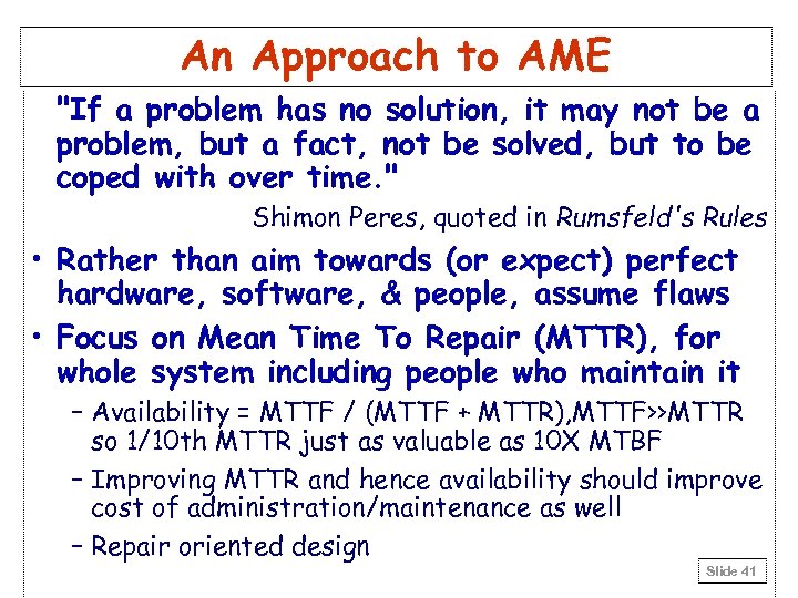 An Approach to AME 