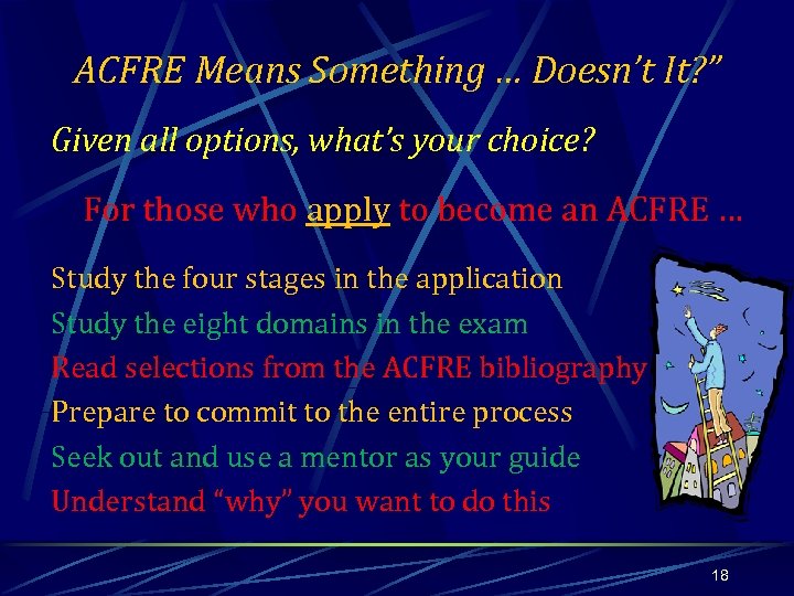 ACFRE Means Something … Doesn’t It? ” Given all options, what’s your choice? For