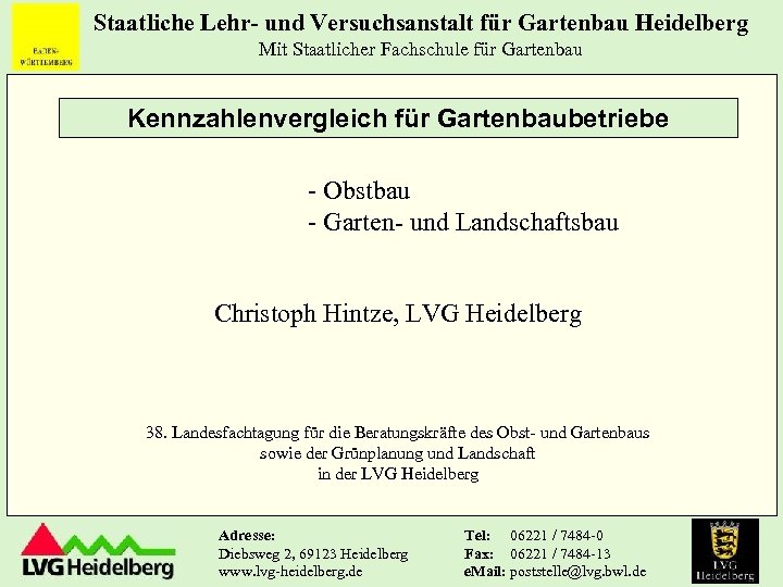 Staatliche Lehr Und Versuchsanstalt Fur Gartenbau Heidelberg Mit