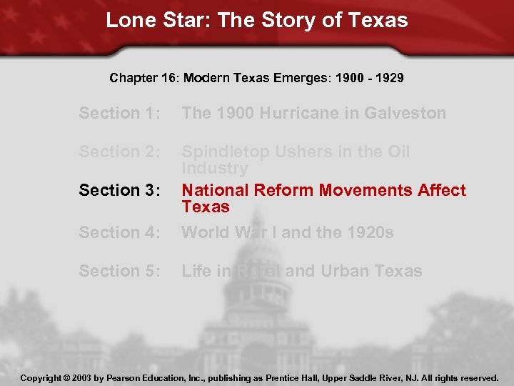 Lone Star: The Story of Texas Chapter 16: Modern Texas Emerges: 1900 - 1929