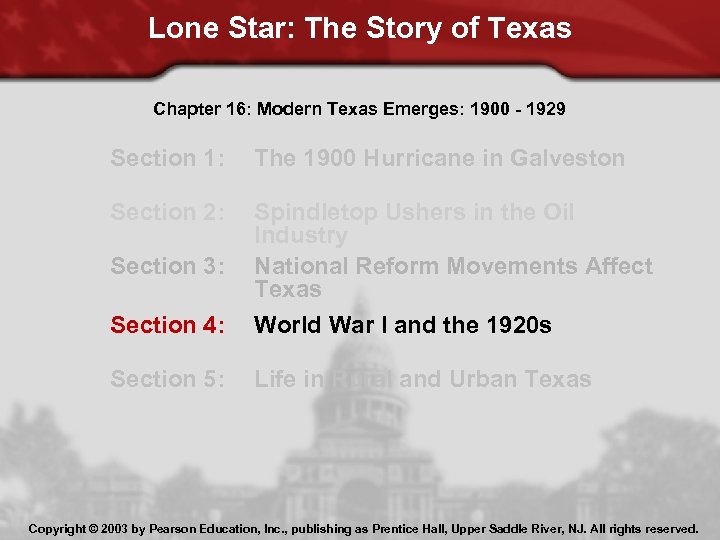 Lone Star: The Story of Texas Chapter 16: Modern Texas Emerges: 1900 - 1929