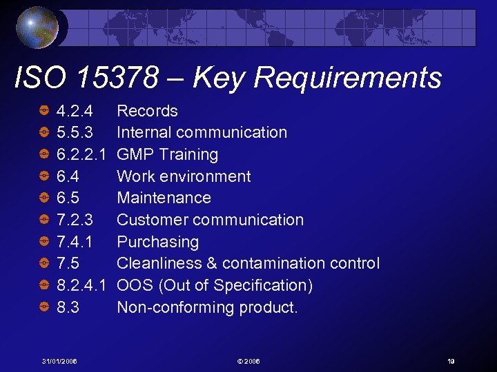 ISO 15378 – Key Requirements 4. 2. 4 5. 5. 3 6. 2. 2.